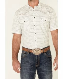 Cowboy Hardware Men's White Dash Diamond Geo Print Short Sleeve Snap Western Shirt 9 Cowboy Hardware Men's White Dash Diamond Geo Print Short Sleeve Snap Western Shirt -Cowboy Hardware Shop 2000206946 100 P3