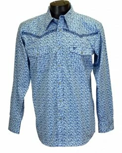 Cowboy Hardware Men's Paisley And Diamond Stitched Long Sleeve Shirt Navy 11 Cowboy Hardware Men's Paisley And Diamond Stitched Long Sleeve Shirt Navy -Cowboy Hardware Shop 2000226655 400 P1