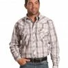 Cowboy Hardware Men's White Plaid Long Sleeve Western Shirt 1 Cowboy Hardware Men's White Plaid Long Sleeve Western Shirt -Cowboy Hardware Shop 2000226657 100 P1