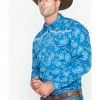 Cowboy Hardware Men's Paisley Print Long Sleeve Shirt  Blue -Cowboy Hardware Shop 2000242571 400 P1