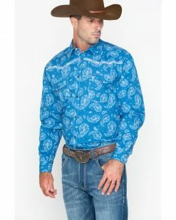 Cowboy Hardware Men's Paisley Print Long Sleeve Shirt Blue 11 Cowboy Hardware Men's Paisley Print Long Sleeve Shirt Blue -Cowboy Hardware Shop 2000242571 400 P3