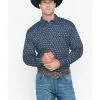 Cowboy Hardware Men's Diamond Print Long Sleeve Western Shirt  Navy -Cowboy Hardware Shop 2000242572 410 P1