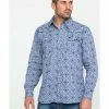Cowboy Hardware Men's Navy Traditional Plaid Long Sleeve Western Shirt  -Cowboy Hardware Shop 2000274149 410 P1