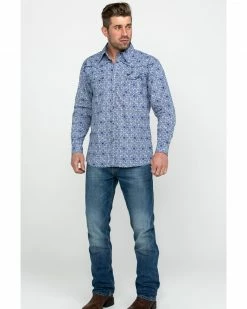 Cowboy Hardware Men's Navy Traditional Plaid Long Sleeve Western Shirt  -Cowboy Hardware Shop 2000274149 410 P6