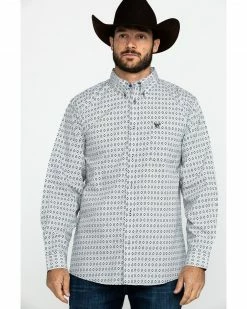 Cowboy Hardware Men's Diamond Love Print Long Sleeve Western Shirt  Black