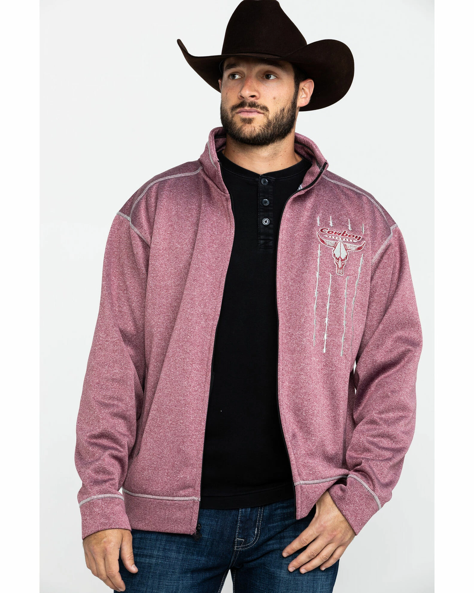 Cowboy Hardware Men's Diamond Barbwire Full Cadet Zip-Up Jacket 3 Cowboy Hardware Men's Diamond Barbwire Full Cadet Zip-Up Jacket