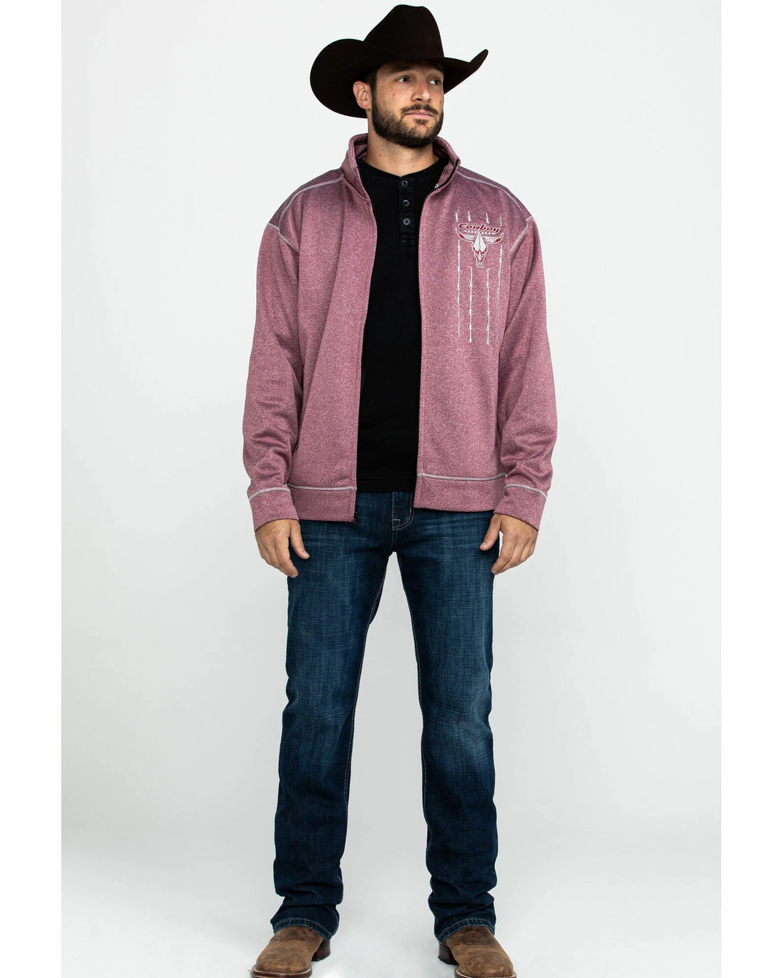 Cowboy Hardware Men's Diamond Barbwire Full Cadet Zip-Up Jacket 8 Cowboy Hardware Men's Diamond Barbwire Full Cadet Zip-Up Jacket - Image 6