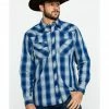 Cowboy Hardware Men's Royal Classic Plaid Long Sleeve Western Shirt  Royal Blue -Cowboy Hardware Shop 2000285505 460 P1