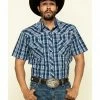 Cowboy Hardware Men's Heeler Plaid Short Sleeve Western Shirt  Blue -Cowboy Hardware Shop 2000295154 400 P1