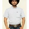 Cowboy Hardware Men's White Little Zig Geo Print Short Sleeve Western Shirt  -Cowboy Hardware Shop 2000295155 100 P1