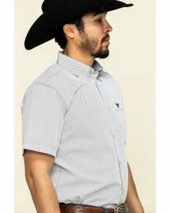 Cowboy Hardware Men's White Little Zig Geo Print Short Sleeve Western Shirt 11 Cowboy Hardware Men's White Little Zig Geo Print Short Sleeve Western Shirt -Cowboy Hardware Shop 2000295155 100 P3