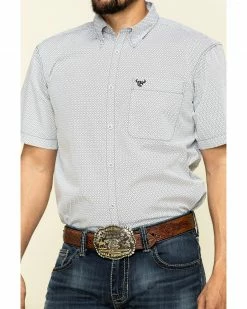Cowboy Hardware Men's White Little Zig Geo Print Short Sleeve Western Shirt 12 Cowboy Hardware Men's White Little Zig Geo Print Short Sleeve Western Shirt -Cowboy Hardware Shop 2000295155 100 P4