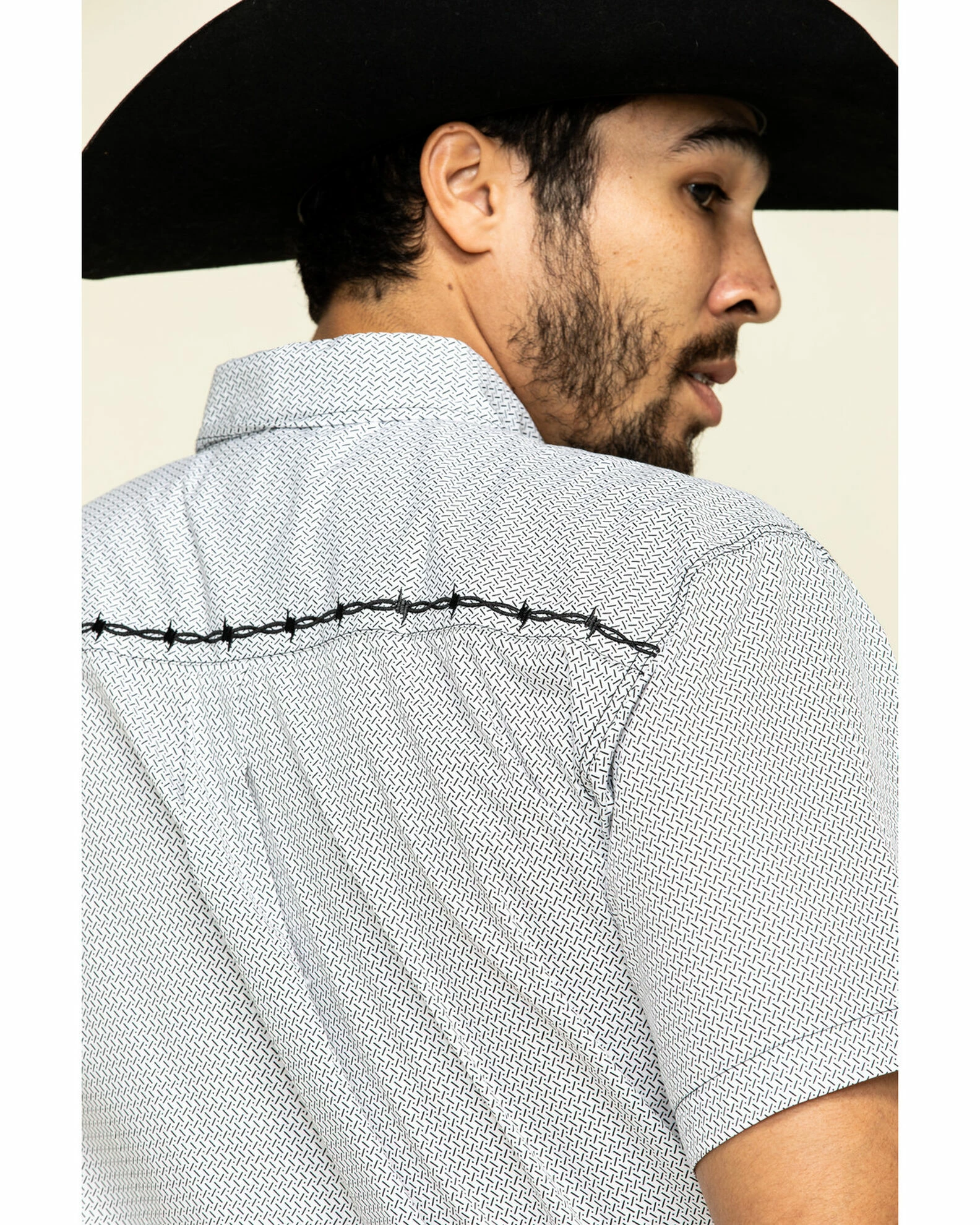 Cowboy Hardware Men's White Little Zig Geo Print Short Sleeve Western Shirt 7 Cowboy Hardware Men's White Little Zig Geo Print Short Sleeve Western Shirt - Image 5