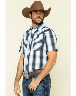 Cowboy Hardware Men's Black Hombre Plaid Short Sleeve Western Shirt  -Cowboy Hardware Shop 2000295157 001 P3