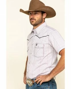Cowboy Hardware Men's White Rake Plaid Short Sleeve Western Shirt  -Cowboy Hardware Shop 2000295159 100 P3