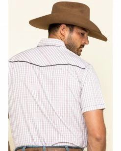 Cowboy Hardware Men's White Rake Plaid Short Sleeve Western Shirt  -Cowboy Hardware Shop 2000295159 100 P5