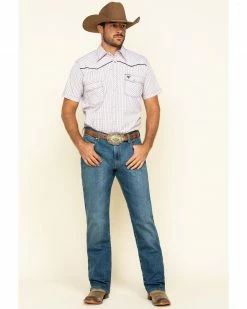 Cowboy Hardware Men's White Rake Plaid Short Sleeve Western Shirt  -Cowboy Hardware Shop 2000295159 100 P6
