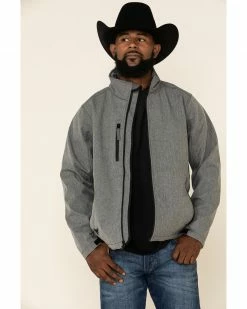Cowboy Hardware Men's Grey Logo Poly Shell Jacket 