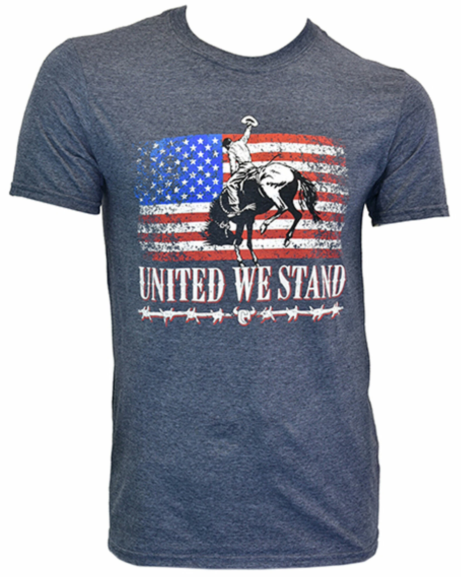 Cowboy Hardware Men's Heather Blue United We Stand Graphic Short Sleeve T-Shirt 3 Cowboy Hardware Men's Heather Blue United We Stand Graphic Short Sleeve T-Shirt