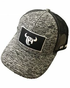 Cowboy Hardware Men's Charcoal Logo Patch Mesh-Back Trucker Cap 