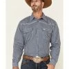 Cowboy Hardware Men's Navy Geo Print Long Sleeve Snap Western Shirt  -Cowboy Hardware Shop 2000334178 410 P1