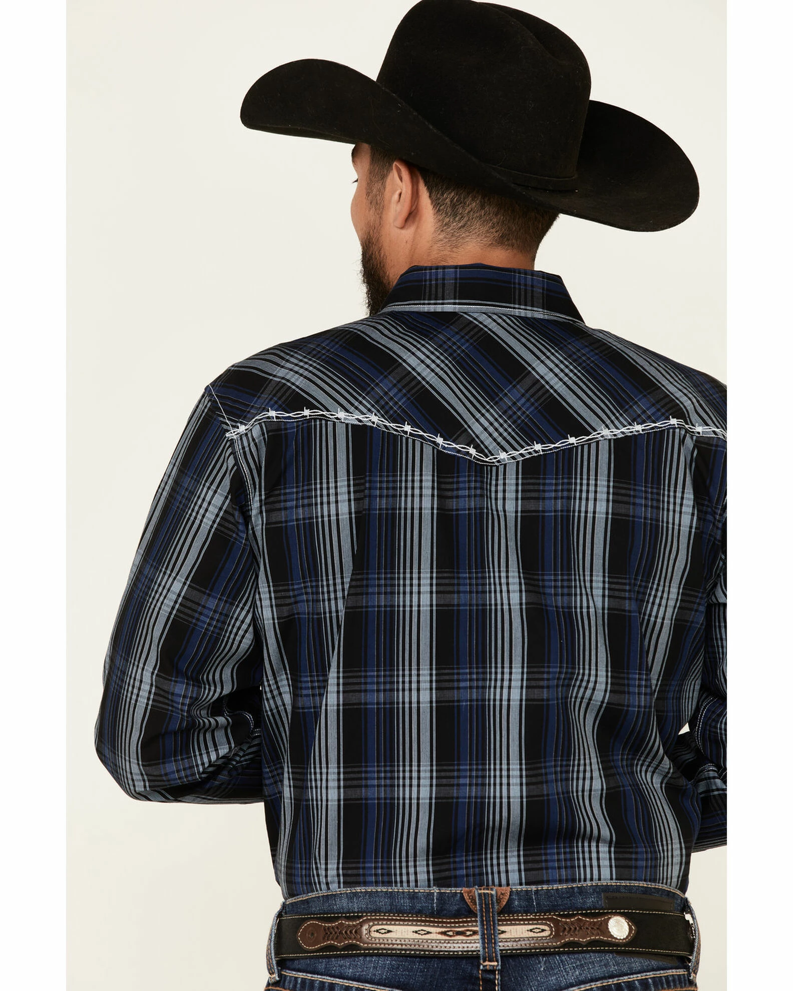 Cowboy Hardware Men's Halter Large Plaid Long Sleeve Snap Western Shirt 6 Cowboy Hardware Men's Halter Large Plaid Long Sleeve Snap Western Shirt - Image 4
