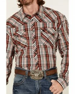 Cowboy Hardware Men's Red Rancher Plaid Long Sleeve Snap Western Shirt  -Cowboy Hardware Shop 2000334183 600 P3