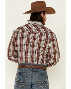 Cowboy Hardware Men's Red Rancher Plaid Long Sleeve Snap Western Shirt  -Cowboy Hardware Shop 2000334183 600 P4