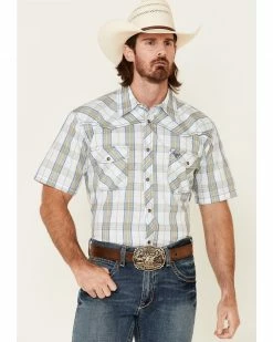 Cowboy Hardware Men's Campfire Large Plaid Short Sleeve Snap Western Shirt