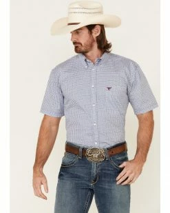 Cowboy Hardware Men's Two Tone Geo Print Short Sleeve Button-Down Western Shirt Turquoise 11 Cowboy Hardware Men's Two Tone Geo Print Short Sleeve Button-Down Western Shirt Turquoise -Cowboy Hardware Shop 2000334189 440 P1 1