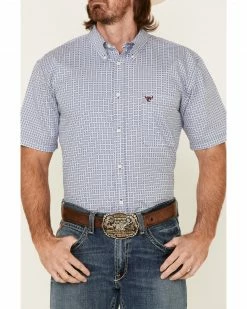 Cowboy Hardware Men's Two Tone Geo Print Short Sleeve Button-Down Western Shirt Turquoise 9 Cowboy Hardware Men's Two Tone Geo Print Short Sleeve Button-Down Western Shirt Turquoise -Cowboy Hardware Shop 2000334189 440 P3