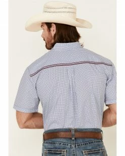 Cowboy Hardware Men's Two Tone Geo Print Short Sleeve Button-Down Western Shirt Turquoise 10 Cowboy Hardware Men's Two Tone Geo Print Short Sleeve Button-Down Western Shirt Turquoise -Cowboy Hardware Shop 2000334189 440 P4