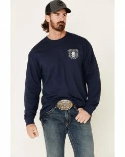 Cowboy Hardware Men's Navy Tough As Nails Graphic Long Sleeve T-Shirt 