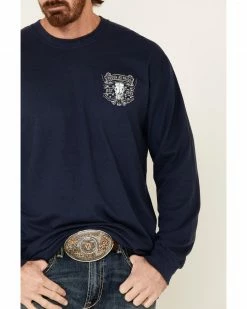 Cowboy Hardware Men's Navy Tough As Nails Graphic Long Sleeve T-Shirt  -Cowboy Hardware Shop 2000336288 410 P3