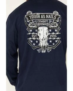 Cowboy Hardware Men's Navy Tough As Nails Graphic Long Sleeve T-Shirt  -Cowboy Hardware Shop 2000336288 410 P5