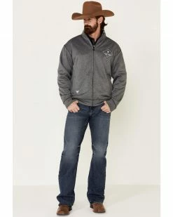 Cowboy Hardware Men's Grey Microfleece Zip-Up Jacket