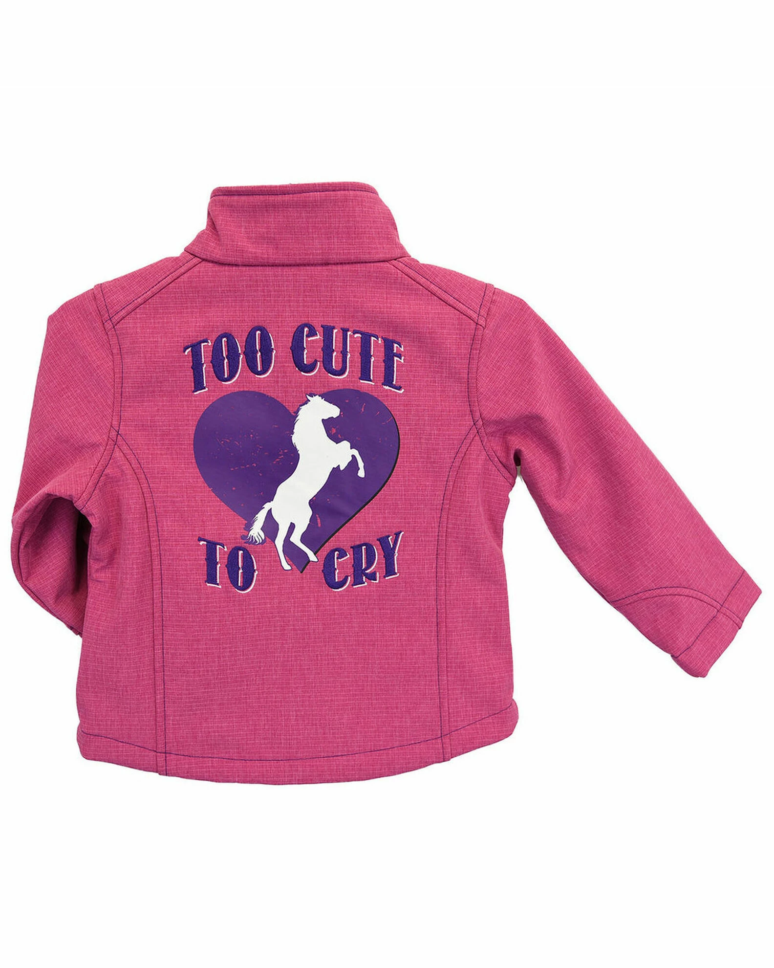 Cowboy Hardware Cowgirl Hardware Girls' Too Cute To Cry Embroidered Zip-Front Softshell Jacket 4 Cowboy Hardware Cowgirl Hardware Girls' Too Cute To Cry Embroidered Zip-Front Softshell Jacket - Image 2