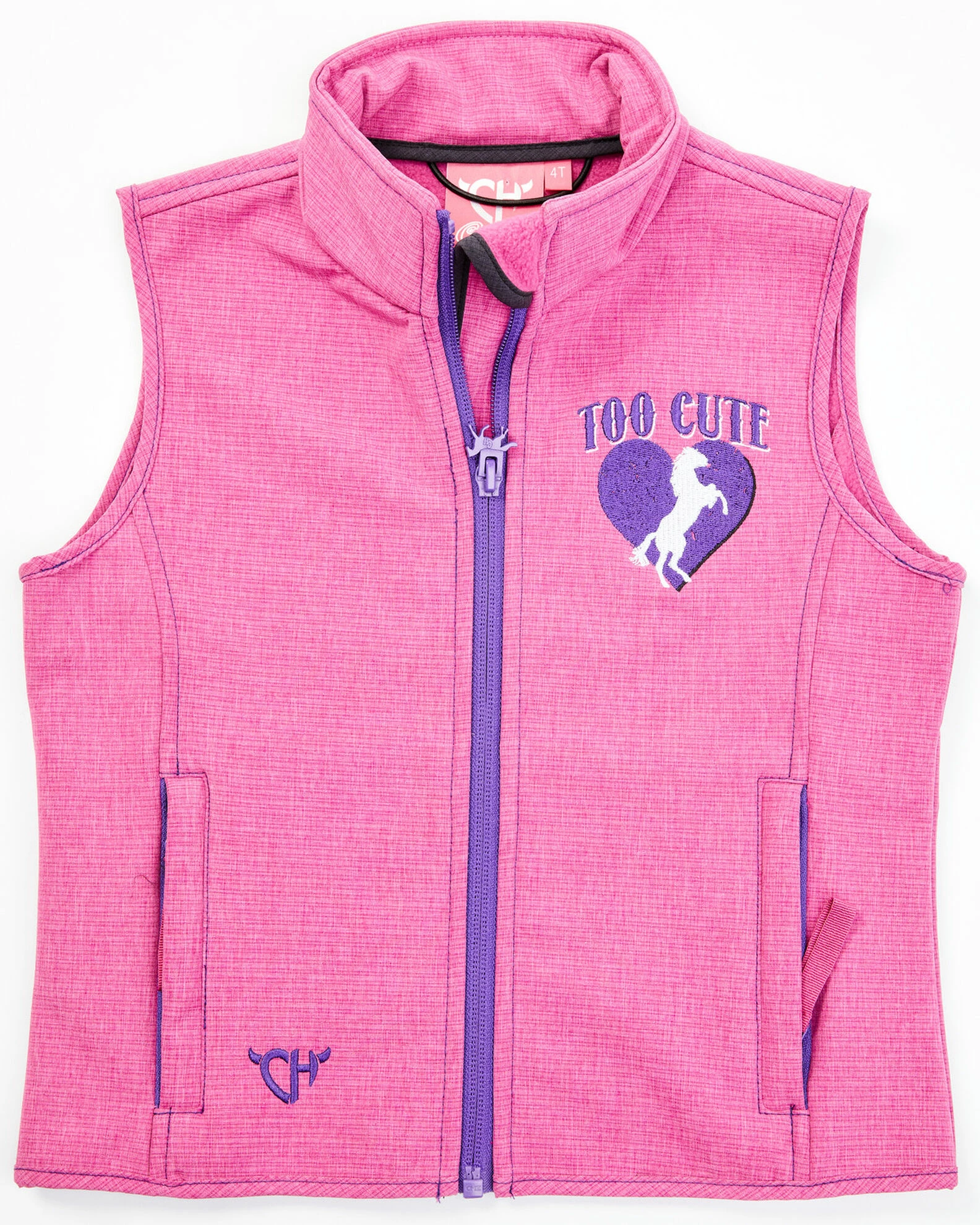 Cowboy Hardware Toddler Girls' Pink & Purple Too Cute To Cry Softshell Vest For Toddler-Girls' 3 Cowboy Hardware Toddler Girls' Pink & Purple Too Cute To Cry Softshell Vest For Toddler-Girls'
