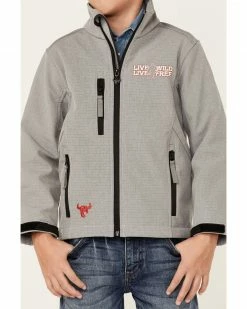 Cowboy Hardware Boys' Silver Live Wild Zip-Front Poly Shell Jacket 8 Cowboy Hardware Boys' Silver Live Wild Zip-Front Poly Shell Jacket -Cowboy Hardware Shop 2000344805 040 P3