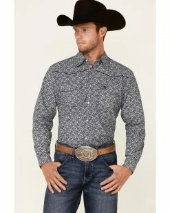 Cowboy Hardware Men's Paisley Print Long Sleeve Snap Western Shirt  Blue -Cowboy Hardware Shop 2000346580 400 P1 1