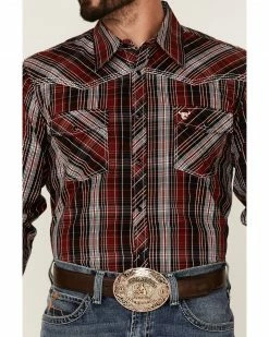 Cowboy Hardware Men's Multi Plaid Long Sleeve Snap Western Shirt Red 9 Cowboy Hardware Men's Multi Plaid Long Sleeve Snap Western Shirt Red -Cowboy Hardware Shop 2000346590 600 P3