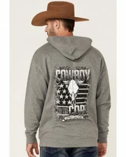 Cowboy Hardware Men's Grey To The Core Graphic Hooded Sweatshirt 9 Cowboy Hardware Men's Grey To The Core Graphic Hooded Sweatshirt -Cowboy Hardware Shop 2000346628 020 P4