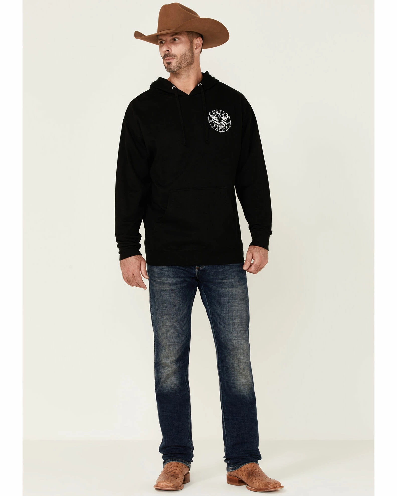 Cowboy Hardware Men's Cowboy Nation Graphic Hooded Sweatshirt 3 Cowboy Hardware Men's Cowboy Nation Graphic Hooded Sweatshirt - Image 2