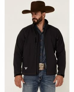Cowboy Hardware Men's Grey Barbwire Stitched Zip-Front Poly Shell Jacket