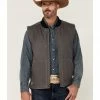 Cowboy Hardware Men's Solid Charcoal Zip-Front Canvas Vest  -Cowboy Hardware Shop 2000346634 022 P1
