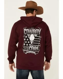 Cowboy Hardware Men's Maroon To The Core Graphic Hooded Sweatshirt  -Cowboy Hardware Shop 2000346638 642 P4
