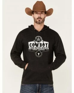 Cowboy Hardware Men's Grey Cowboy Breed Graphic Hooded Sweatshirt 