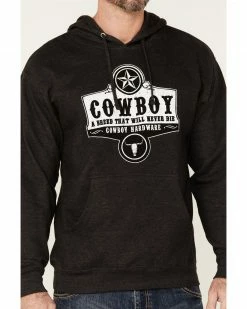 Cowboy Hardware Men's Grey Cowboy Breed Graphic Hooded Sweatshirt  -Cowboy Hardware Shop 2000346639 020 P3