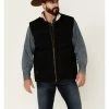 Cowboy Hardware Black Canvas Zip-Front Sherpa-Lined Vest  For Men's -Cowboy Hardware Shop 2000346641 001 P1