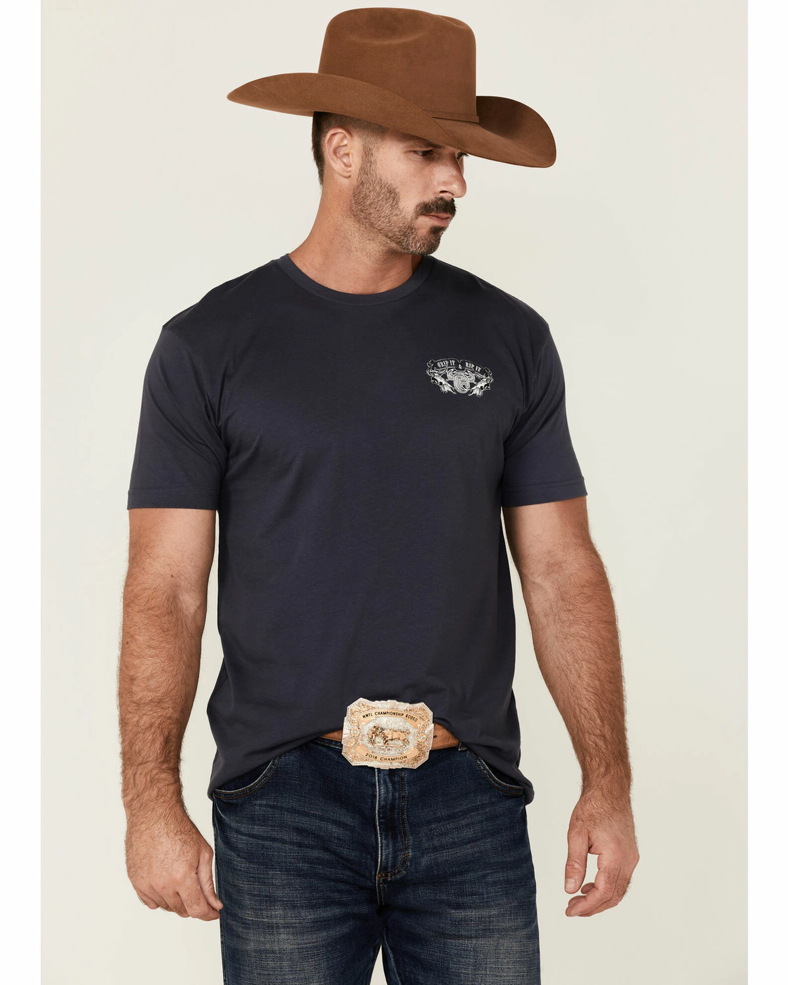 Cowboy Hardware Men's Grip And Rip It Graphic Short Sleeve T-Shirt 3 Cowboy Hardware Men's Grip And Rip It Graphic Short Sleeve T-Shirt
